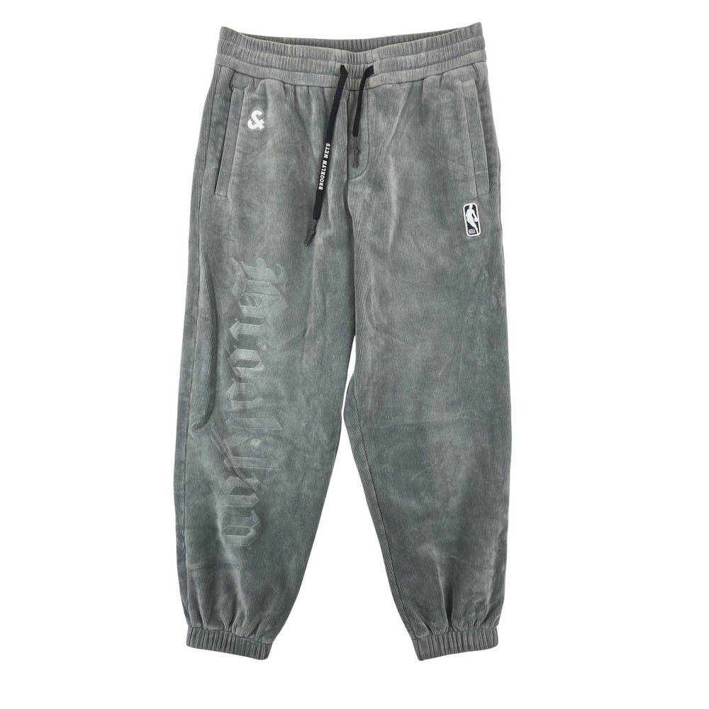 Jack & Jones NBA Brooklyn Nets Ribbed Jogger Sweatpants Mens M Gray Basketball
